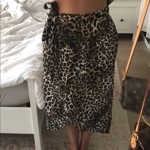 Cheetah print midi skirt